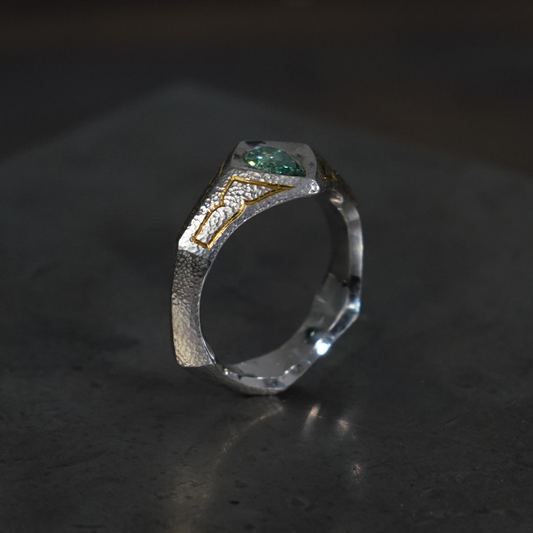gilt green diamond shield