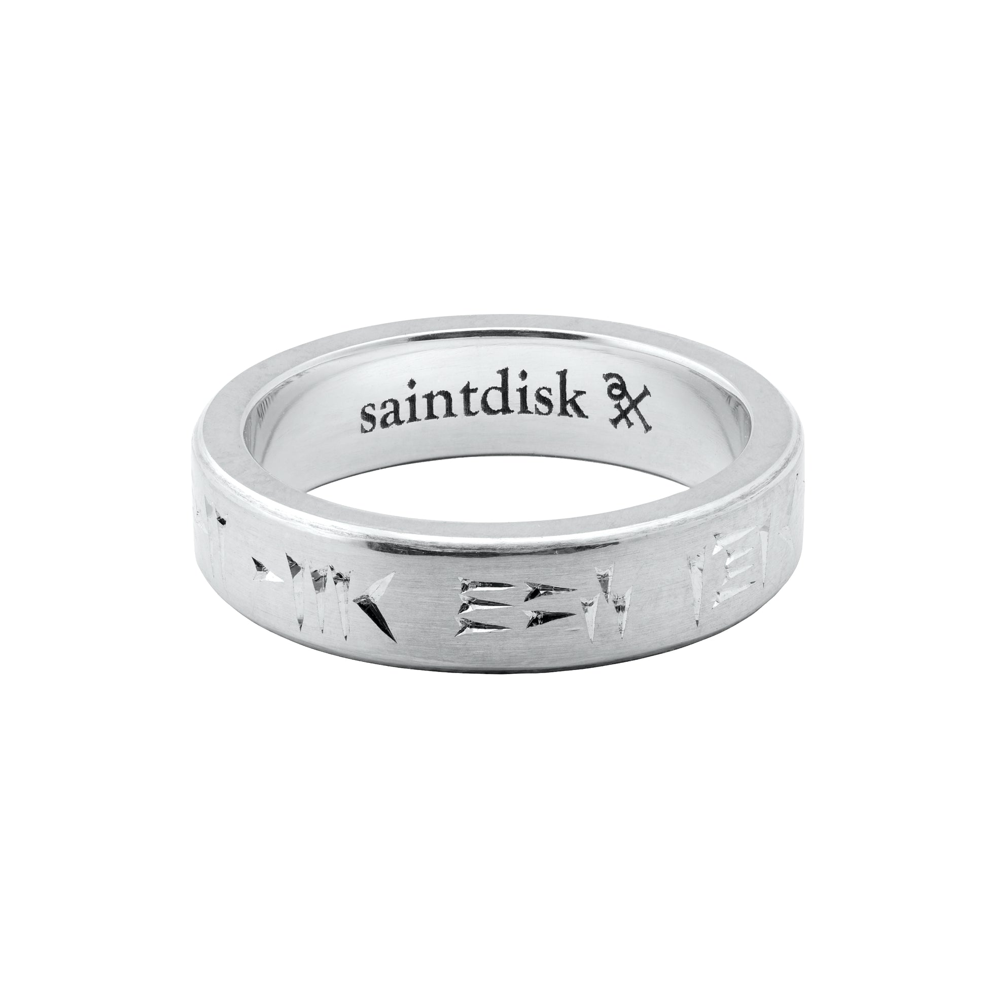 luxury bespoke handmade sterling silver mens ring hand engraved with ancient text
