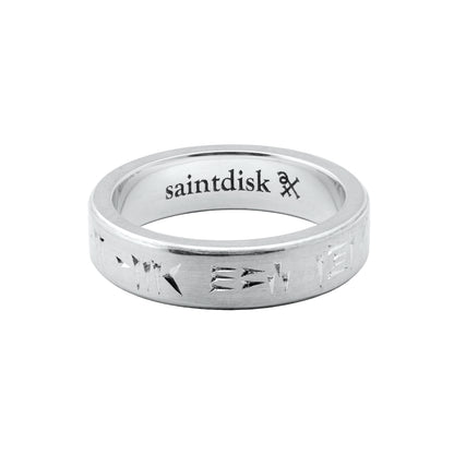 luxury bespoke handmade sterling silver mens ring hand engraved with ancient text