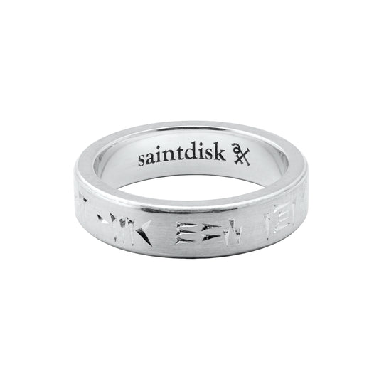 luxury bespoke handmade sterling silver mens ring hand engraved with ancient text