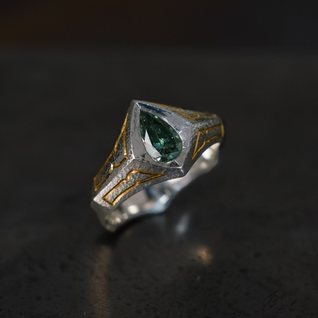 gilt green diamond shield